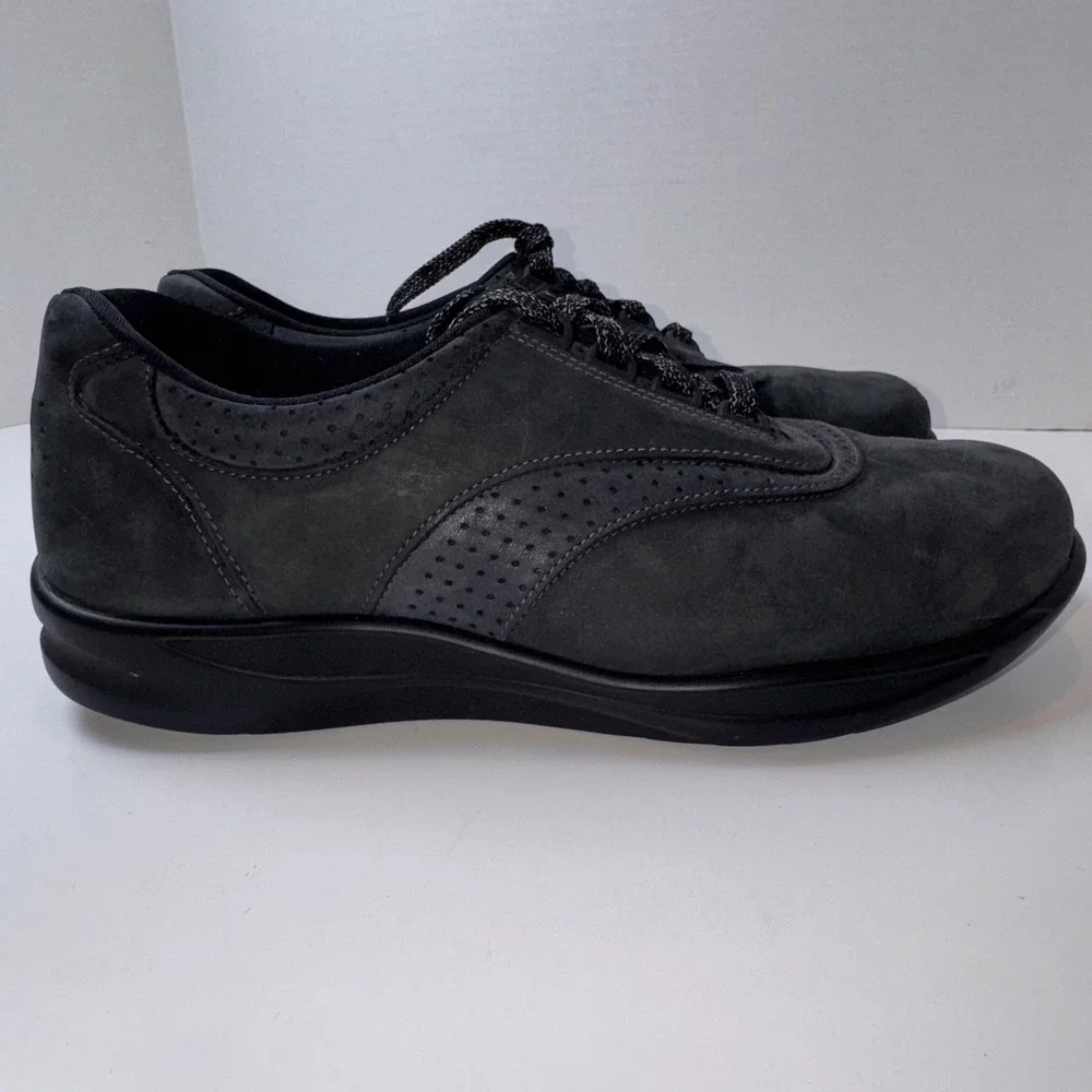 SAS Free Time Walking Shoes Women 9.5 M Charcoal Nubuck Leather Comfort Sneaker